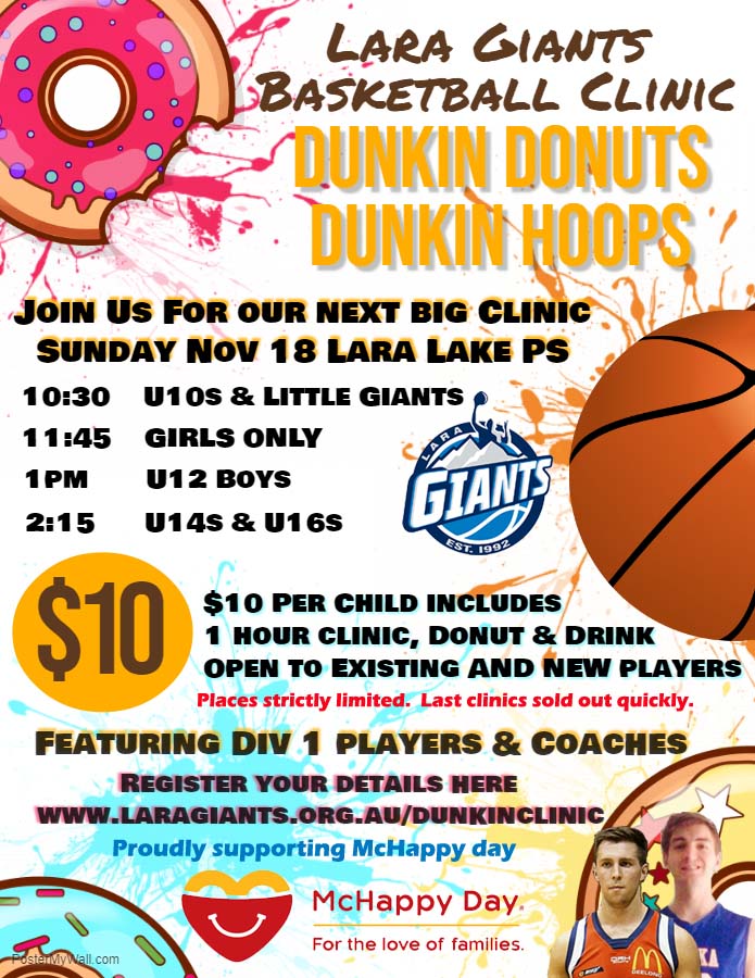 Dunkin Donuts Dunkin Hoops Clinic | Lara Giants